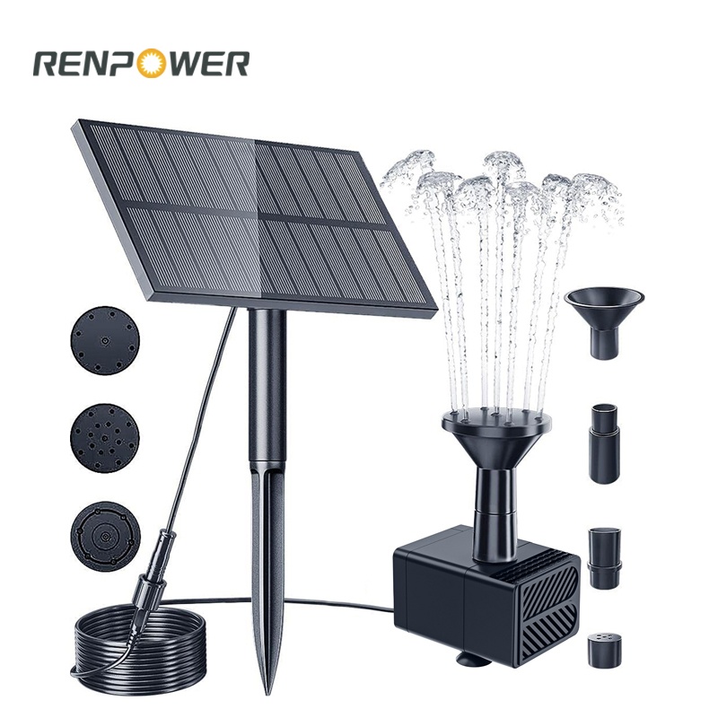 Populaire zonnefontein 1.5W Ground Plug Square Split Fontein Outdoor Courtyard Rockery Water Landscaping